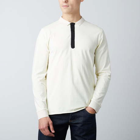 Charlie Long Sleeve Polo // Cream