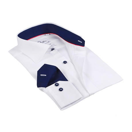 Ryan Button-Up Shirt // White + Navy