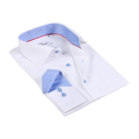 Chad Button-Up Shirt // White + Blue