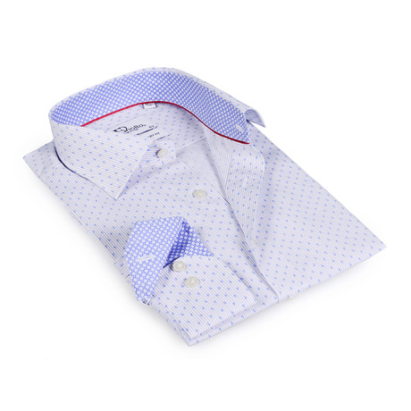 Todd Button-Up Shirt // White + Light Blue