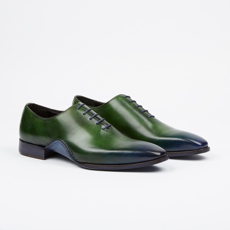 Stitched Oxford // Green + Blue