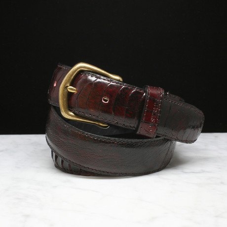 1.25" Belt // Black Cherry Shin Leather // 36"W
