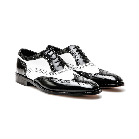 Fred Oxford Wing Brogue // Black + White