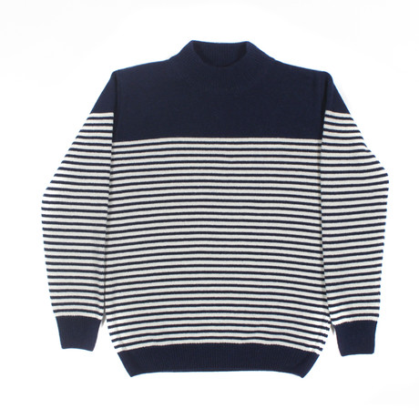 Combin Stripe Knit // Navy + White