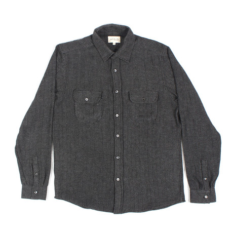 Workwear Long Sleeve Shirt // Grey Herringbone