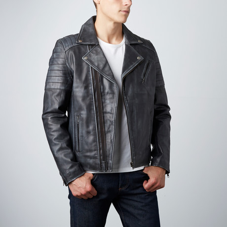 Kravitz Leather Jacket // Grey Ruboff