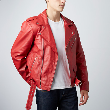 Classic Corben Leather Jacket // Red