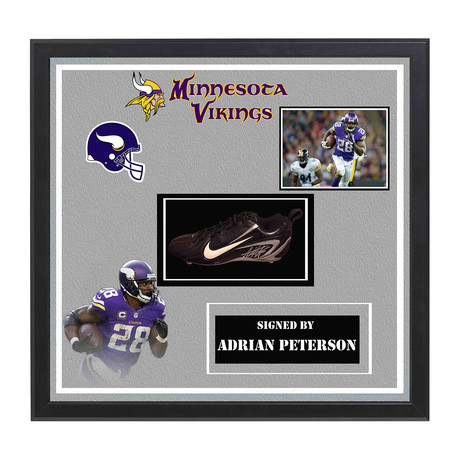 Signed + Framed Cleat // Adrian Peterson