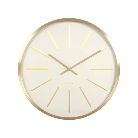 Maxiemus Wall Clock // Brass         (White)