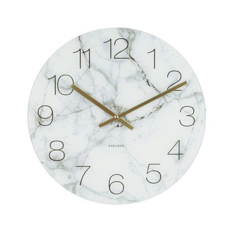 Glass Marble Wall Clock // Medium         (White)!