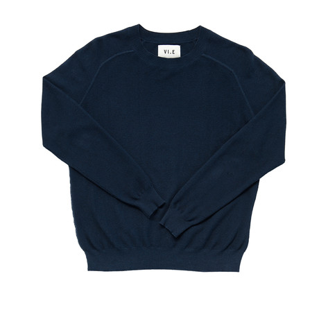 Piquet Knitted Sweater // Deep Ocean