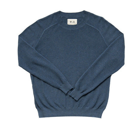 Piquet Knitted Sweater // Misty Blue