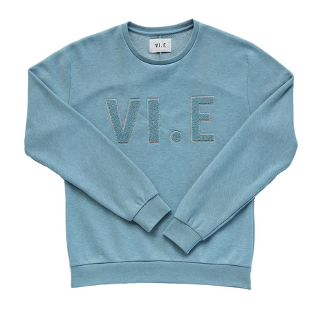 VI. E Embroidery Sweatshirt // Lagoon