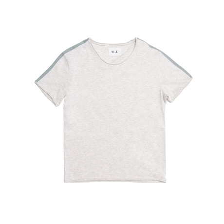 Contrast Stripe T-Shirt // Silver Cloud