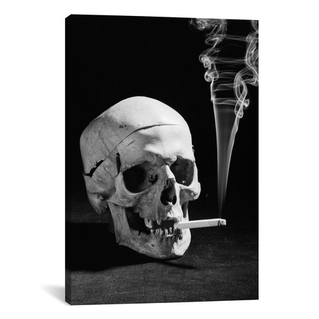 1930s Human Skull Smoking A Cigarette