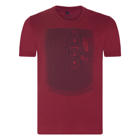 Linear Twist Graphic Tee // Red + Black