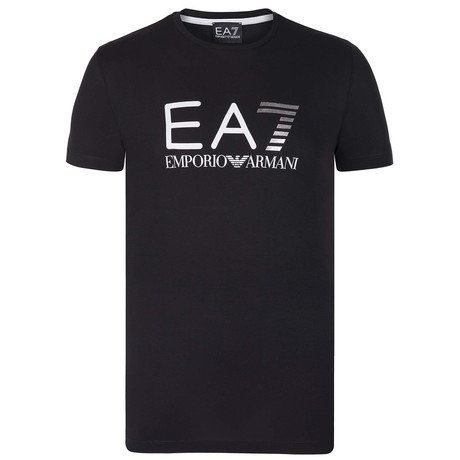 EA7 Linear Gradient Chest Logo Tee // Black + White