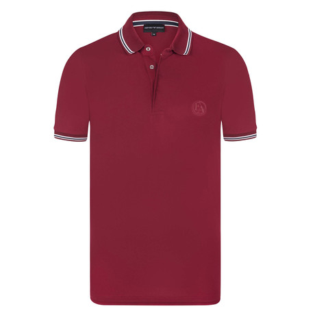 Embroidered Logo Short Sleeve Polo Shirt // Burgundy