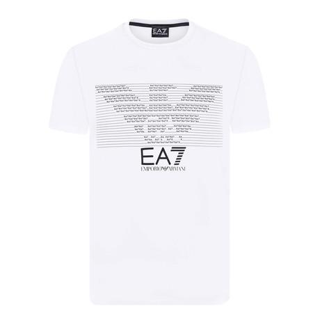 EA7 Linear Eagle Chest Logo Tee // White + Grey