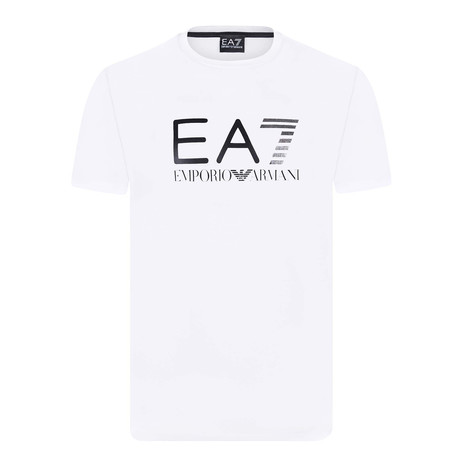 EA7 Linear Chest Logo Tee // White + Black