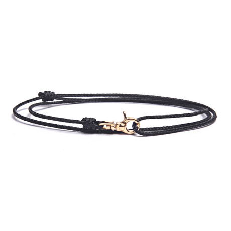 Black + Gold Micro Cord Bracelet