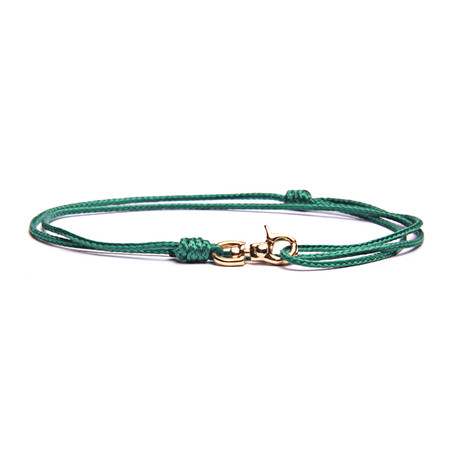 Green + Gold Micro Cord Bracelet