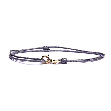 Gray + Gold Micro Cord Bracelet