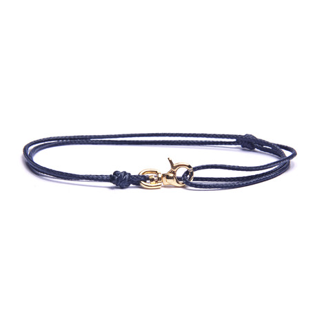 Navy + Gold Micro Cord Bracelet