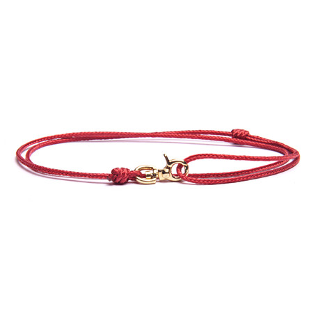 Red + Gold Micro Cord Bracelet