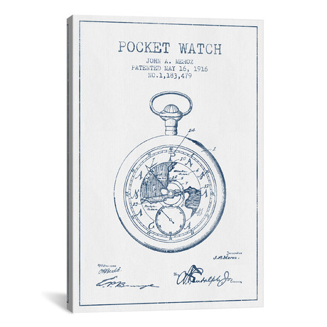 John A. Meroz Pocket Watch Pattern Sketch // Ink