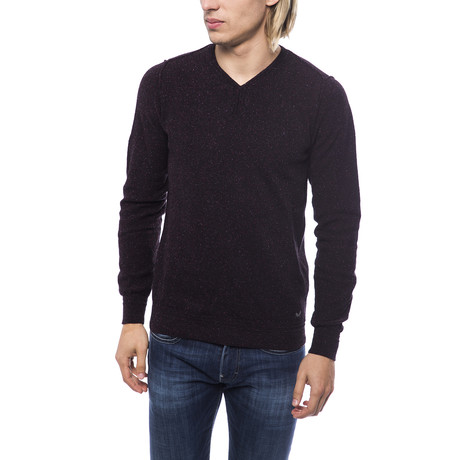Tricot V-Neck Sweater // Turnip Red
