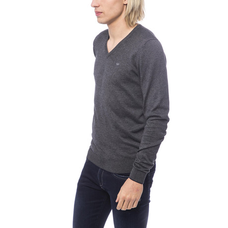 Tricot Riki V-Neck Sweater // Storm Melange