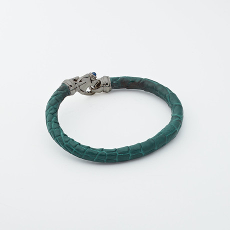 Alligator Bracelet // Green + Black