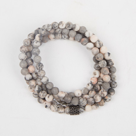 Healing Stone 2-In-1 Necklace + Wrap Bracelet // Zebra Jasper