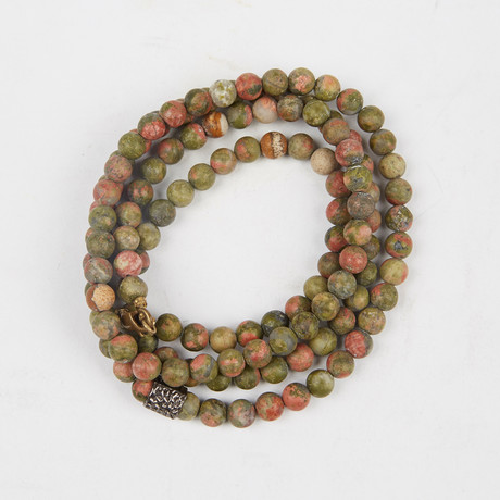 Healing Stone 2-In-1 Necklace + Wrap Bracelet // Unakite
