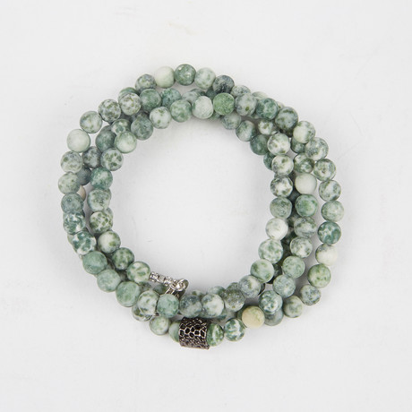 Healing Stone 2-In-1 Necklace + Wrap Bracelet // Green Jasper