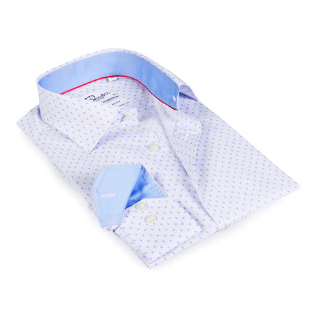 Lannis Button-Up Shirt // White + Light Blue