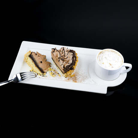 Rectangular Dessert Plate + Teacup // Set of 4