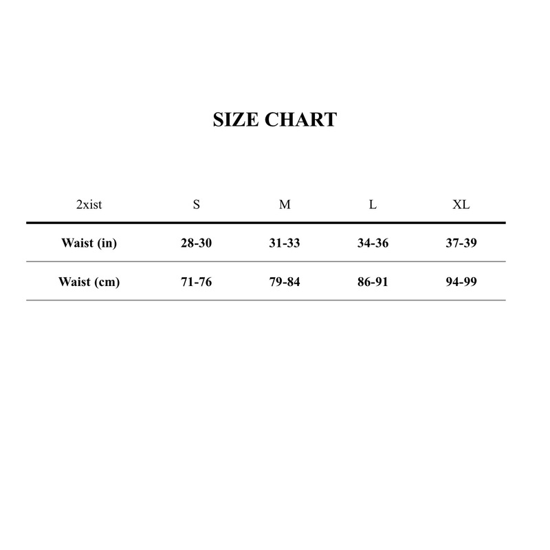 2xist Size Chart