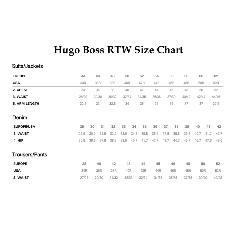 Hugo Boss Suit Size Chart