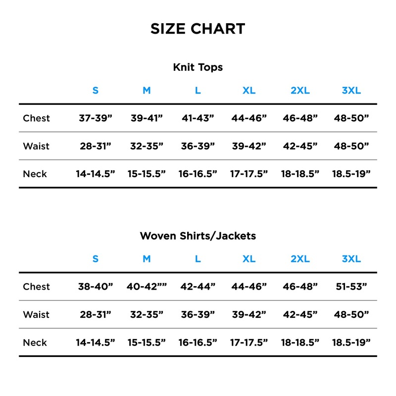 Parker Clothing Size Chart