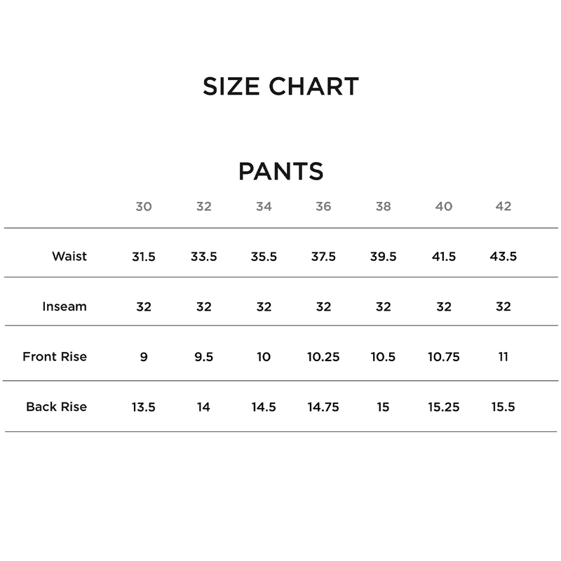 Gavin Size Chart