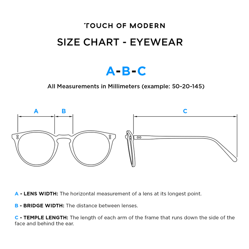 cartier glasses size chart