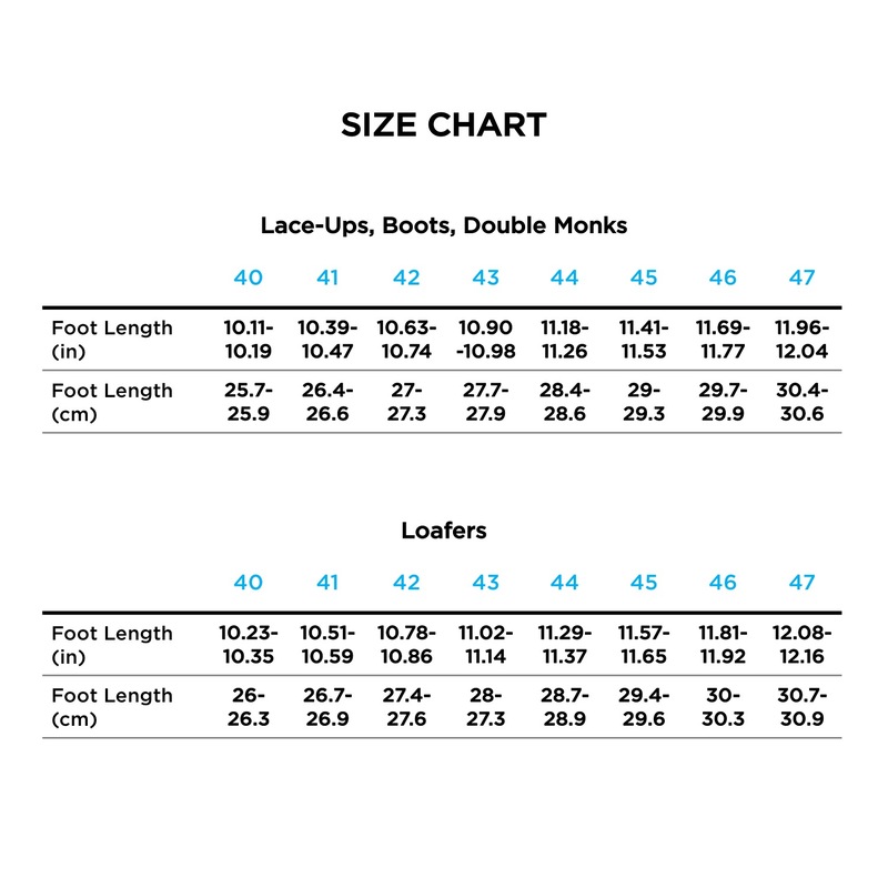 polo shoes size chart