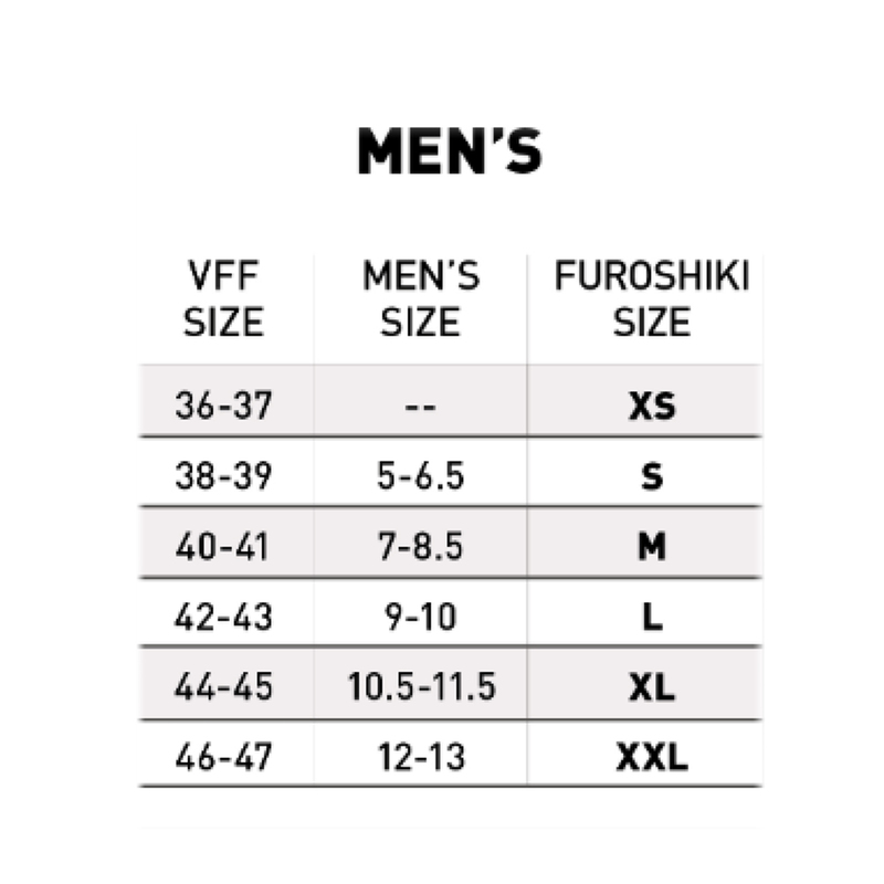 Vibram Furoshiki Size Chart