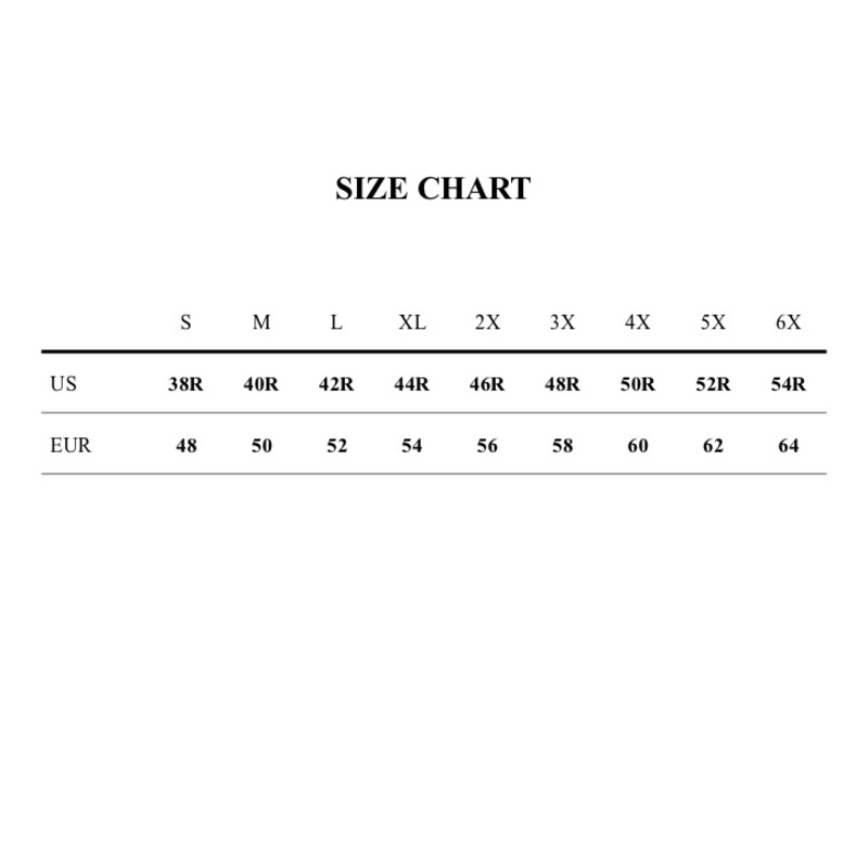 Members Only Size Chart