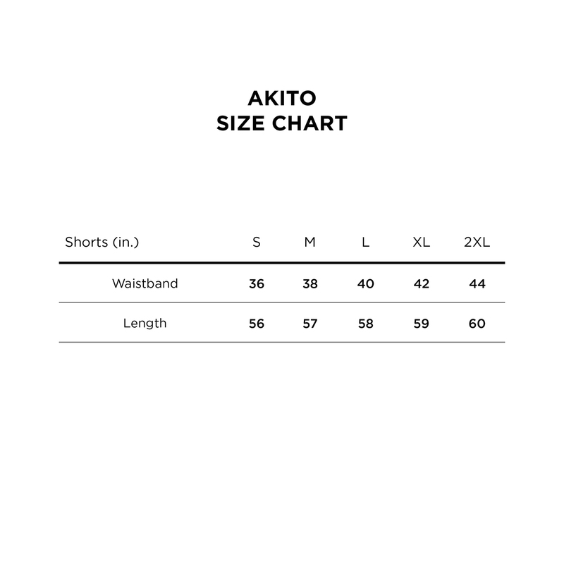 Akito Size Chart
