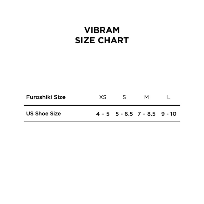 Vibram Furoshiki Size Chart