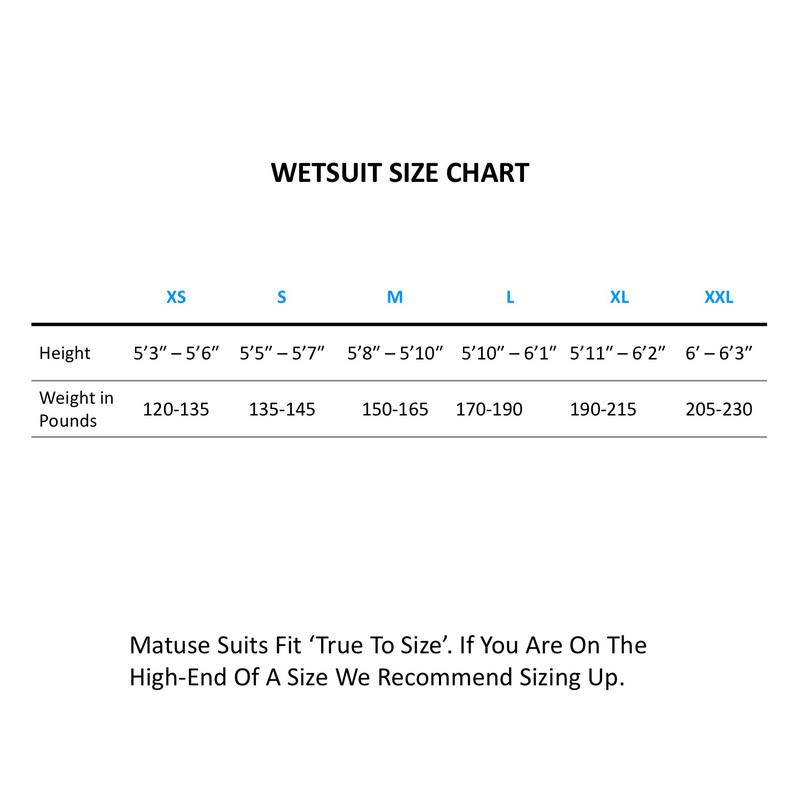 Matuse Size Chart