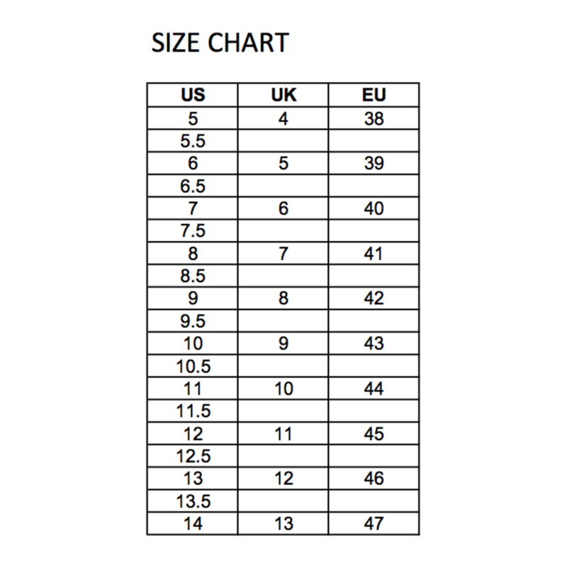 Gucci Mens Shoes Size Chart